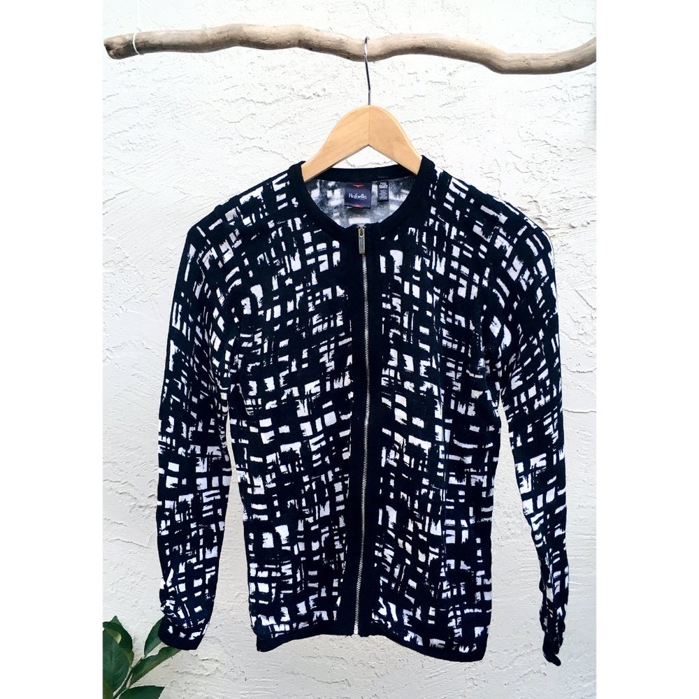 Rafaella Brushstroke Plaid Sweater (P/XS)